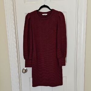 Steve Madden Burgundy Ribbed Knit Dress